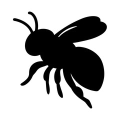 honeybee black silhouette icon - perfect for designs about jungle animals honeybee nature, wildlife, rainforest, vector art