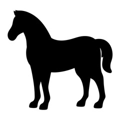 horse black silhouette icon - perfect for designs about jungle animals horse nature, wildlife, rainforest, vector art