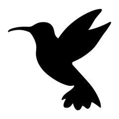 hummingbird black silhouette icon - perfect for designs about jungle animals hummingbird nature, wildlife, rainforest, vector art
