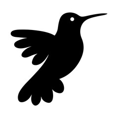 hummingbird black silhouette icon - perfect for designs about jungle animals hummingbird nature, wildlife, rainforest, vector art