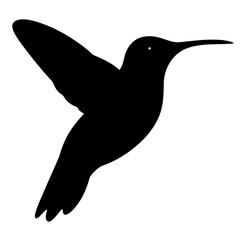 hummingbird black silhouette icon - perfect for designs about jungle animals hummingbird nature, wildlife, rainforest, vector art