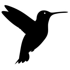 hummingbird black silhouette icon - perfect for designs about jungle animals hummingbird nature, wildlife, rainforest, vector art