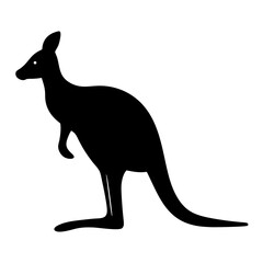 kangaroo black silhouette icon - perfect for designs about jungle animals kangaroo nature, wildlife, rainforest, vector art
