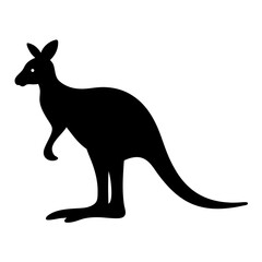 kangaroo black silhouette icon - perfect for designs about jungle animals kangaroo nature, wildlife, rainforest, vector art