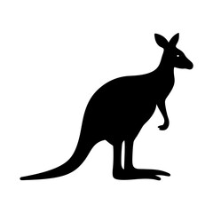 kangaroo black silhouette icon - perfect for designs about jungle animals kangaroo nature, wildlife, rainforest, vector art