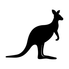 kangaroo black silhouette icon - perfect for designs about jungle animals kangaroo nature, wildlife, rainforest, vector art