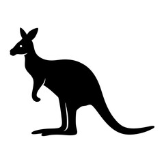 kangaroo black silhouette icon - perfect for designs about jungle animals kangaroo nature, wildlife, rainforest, vector art