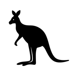 kangaroo black silhouette icon - perfect for designs about jungle animals kangaroo nature, wildlife, rainforest, vector art