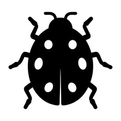 ladybug black silhouette icon - perfect for designs about jungle animals ladybug nature, wildlife, rainforest, vector art