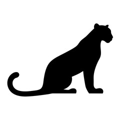 leopard black silhouette icon - perfect for designs about jungle animals leopard nature, wildlife, rainforest, vector art