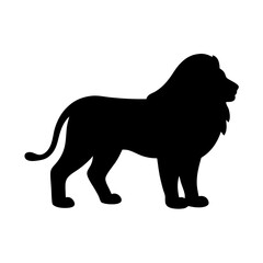 lion black silhouette icon - perfect for designs about jungle animals lion nature, wildlife, rainforest, vector art