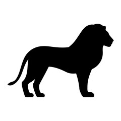 lion black silhouette icon - perfect for designs about jungle animals lion nature, wildlife, rainforest, vector art
