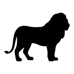 lion black silhouette icon - perfect for designs about jungle animals lion nature, wildlife, rainforest, vector art