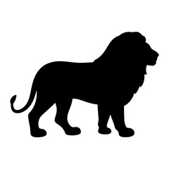 lion black silhouette icon - perfect for designs about jungle animals lion nature, wildlife, rainforest, vector art