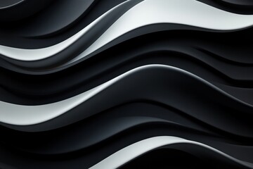 Fototapeta premium Abstract black and white waves