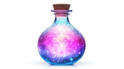 Magical Potion Bottle with Cosmic Galaxy Design Fantasy Artwork for Creative Projects and Imag