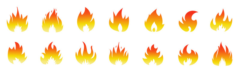 Fire icon vector set. Fire flame symbol. Flame icon collection. fireball and flame vector illustration icon set. Fire flame icon. Burning symbol. Energy illustration isolated.
