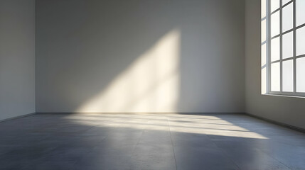 Obraz premium Empty Modern Room With Sunlight And Concrete Flooring