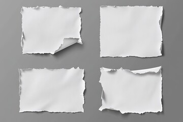 Blank ripped paper notes