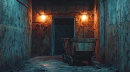 Mysterious interior alleyway design illustration