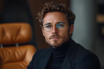 Obraz premium Stylish man in a modern office setting