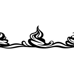 Black and White Swirl Design Element for Decoration, Border, Vector Illustration.