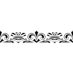 Elegant Black Floral Border Design on White Background