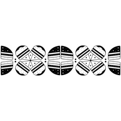 Geometric Black and White Border Pattern on White, Minimalist Design