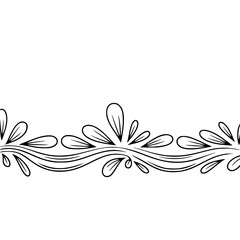 Fototapeta premium Elegant Floral Border Vector on Cream Background