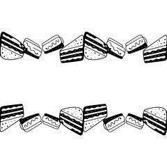 Black and White Cake Slice Pattern Design