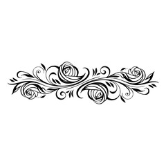 Elegant Black Floral Border on White Background