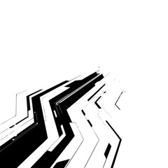 Abstract Tech Pathway: Futuristic Circuitry in Grayscale Perspective