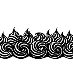 Black & White Swirls Border: Abstract Pattern Design