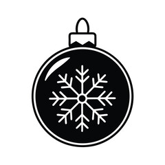 Fototapeta premium Silhouette of Christmas Ornament Ball with Snowflake Design