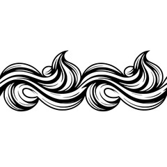 Abstract Black & White Swirls: Decorative Vector Border, Graphic Element