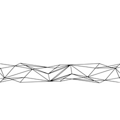 Abstract Geometric Wireframe Landscape on White Background