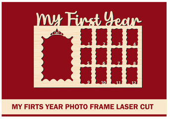 My First Year Photo Frame Laser Cut