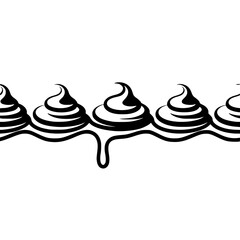 Abstract Swirls: Modern Creamy Design, Border Element, Minimalist Style