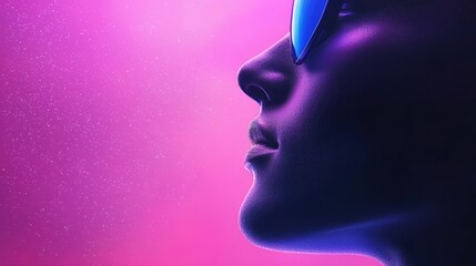 Profile of a modern person with vibrant colored background