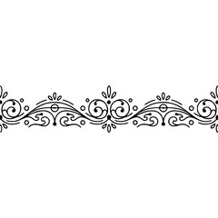 Elegant Black Floral Border Design on White Background