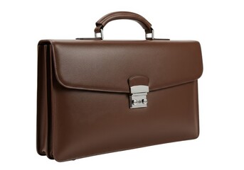 Elegant leather briefcase professional business accessory isolated on white background