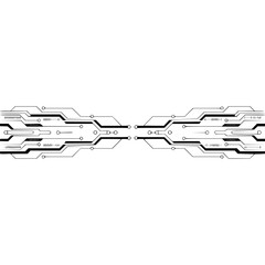 Tech Circuit Board Diagram, Minimalist Graphic on Gradient Background