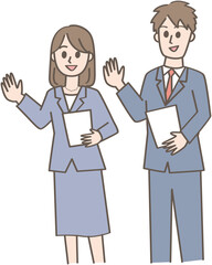 資料を読み上げるビジネスマン