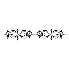 Elegant Black Floral Border Design on White Background