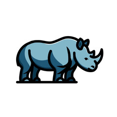 Illustration of vector design a simple rhino image, rhino icon, rhino logo, is very good as a sticker, with a plain background.