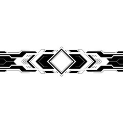Tech-Inspired Border with Geometric Elements on White Background