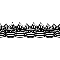 Abstract Russian Cathedral Border, Black & White, Minimalist Design