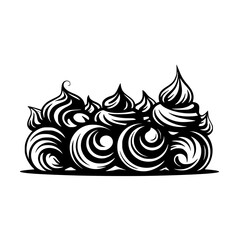 Swirling Cream Dessert Silhouette Illustration: Bakery, Food Design