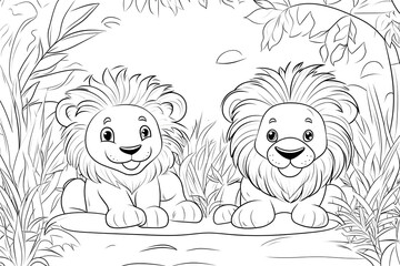 Adorable animal sketch illustration