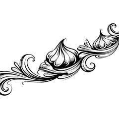 Elegant Swirls: Decorative Vector Element on White